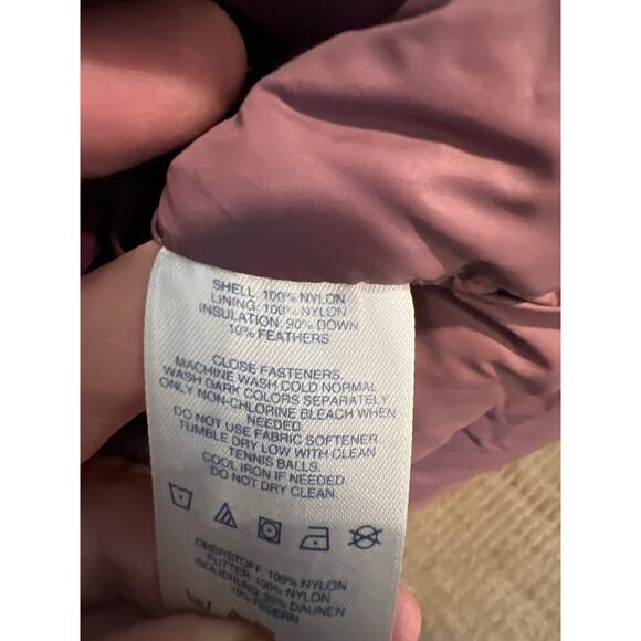 Lands End size large plum colored down puffer coat jacket - Picture 3 of 3